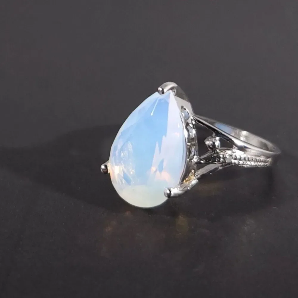Opal Ring Sterling Silver Size 6-3/4